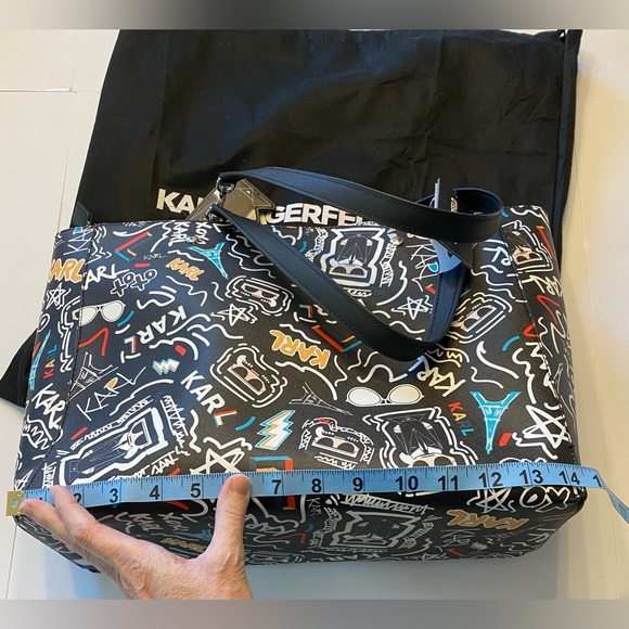 Karl Lagerfeld Black Graphic Tote Bag  NWT - Picture 8 of 11